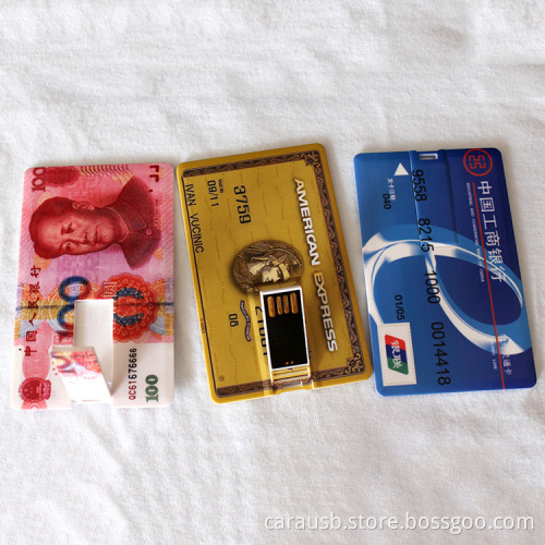 CaraUSB custom U disk monetary printed bank card-type flash drive pendrive customized gift ideas